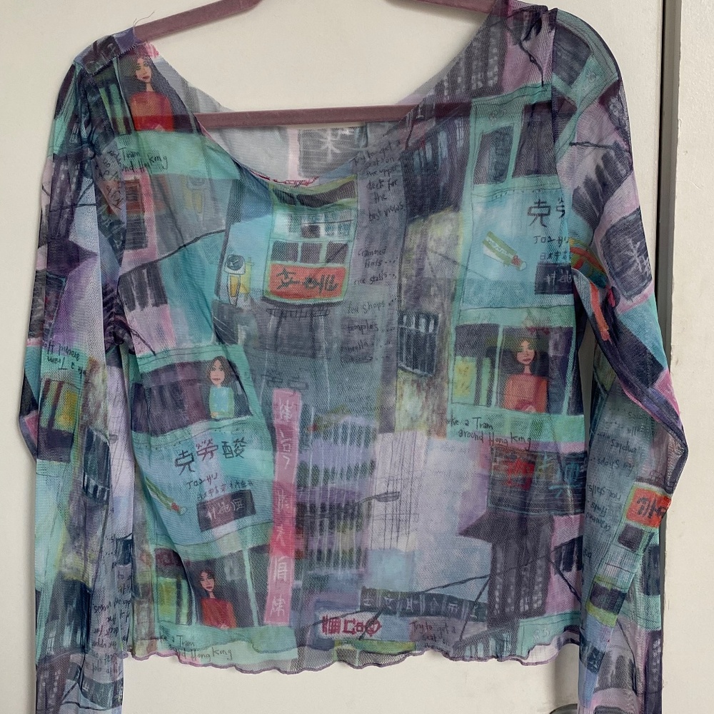 Sheer Printed Top - Picture 2 of 2